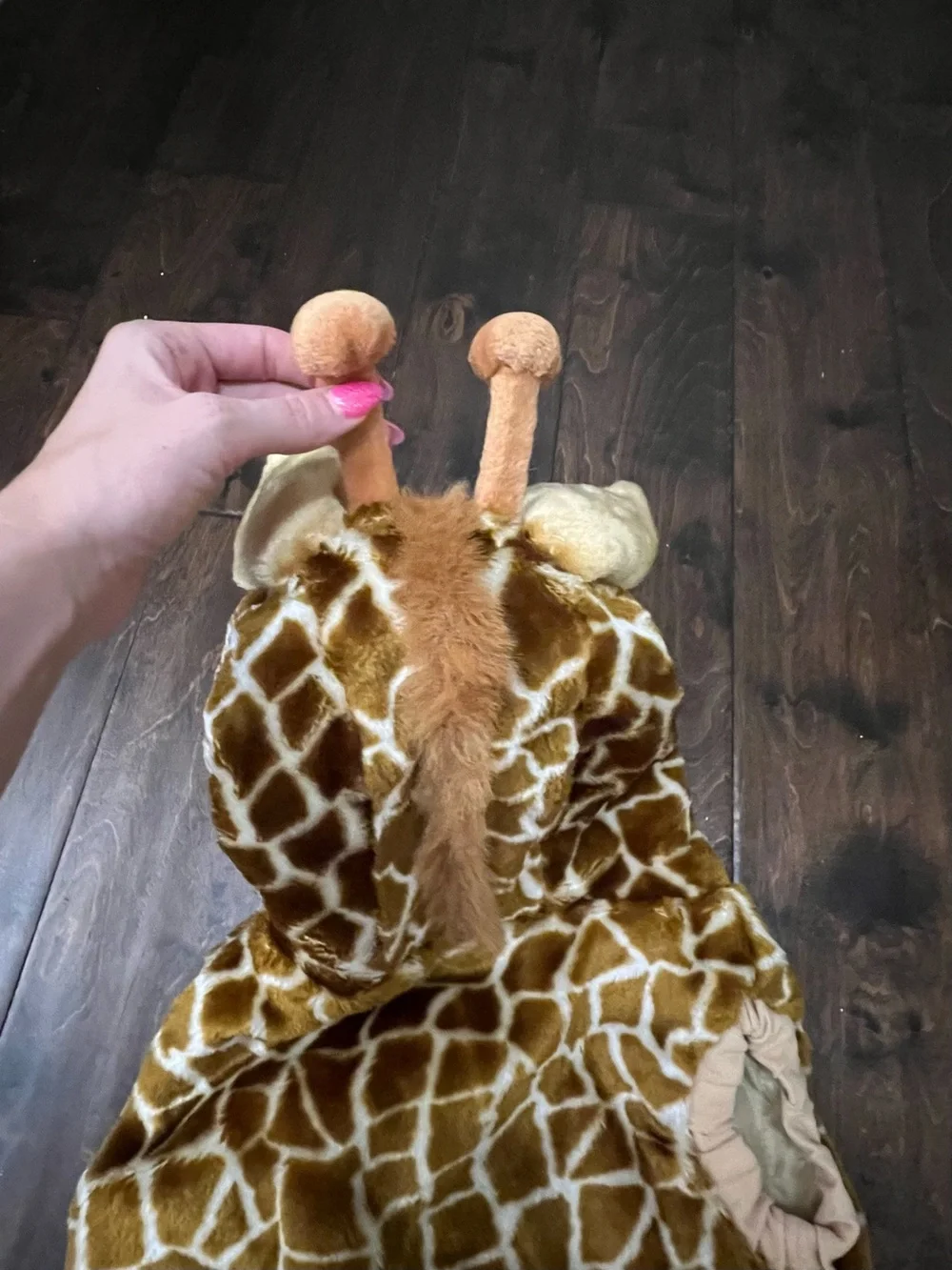 Giraffe Hooded Kids Costume Brown Tan Cream - Picture 8 of 8